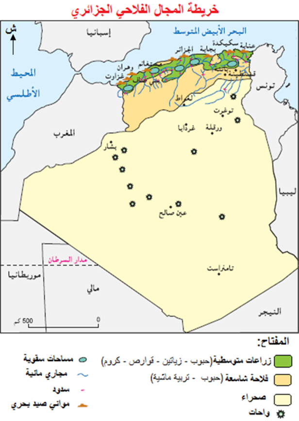 خريطة المجال الفلاحي الجزائري