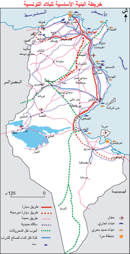 خريطة البنية الأساسيّة للبلاد التونسيّة خريطة البنية الأساسيّة للبلاد التونسيّة